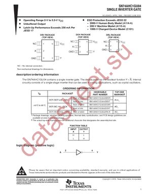 SN74AHC1GU04DBVR datasheet  